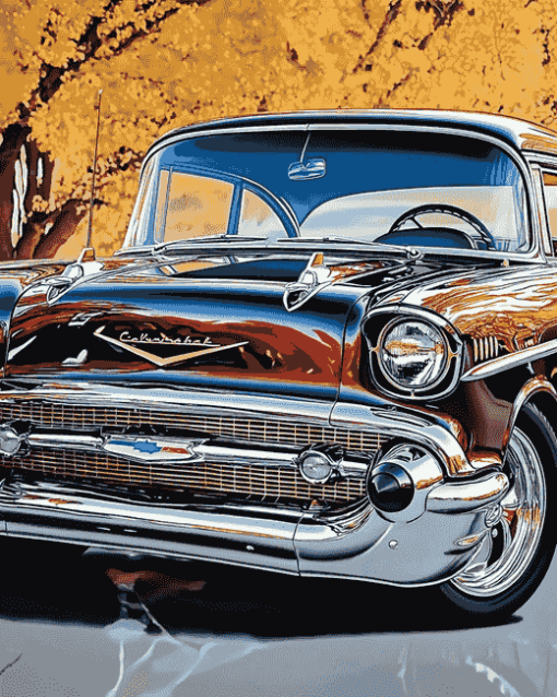 1957 Chevy Engine Diamond Painting