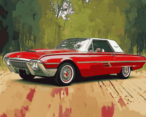 1963 Ford Thunderbird Classic Cars Diamond Painting