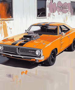 1970 Super Bee Hemi Engine Diamond Painting