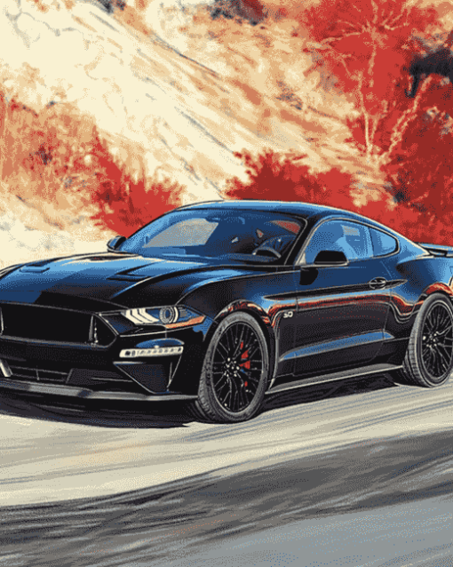 2018 GT Mustang Black Diamond Painting