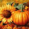 "Autumn Pumpkin Blossom Diamond Painting"