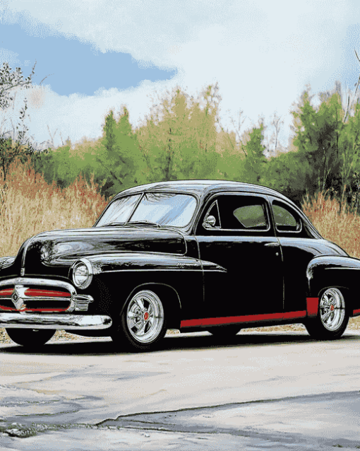 49 Ford Coupe Car Engines Diamond Painting