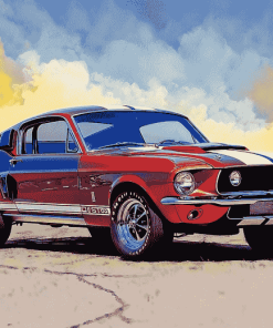 67 Mustang Fastback Engine Diamond Painting