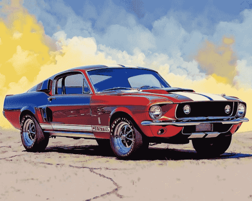 67 Mustang Fastback Engine Diamond Painting