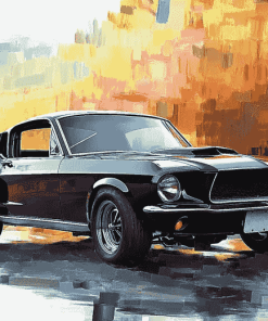 67 Mustang Vintage Engines Diamond Painting