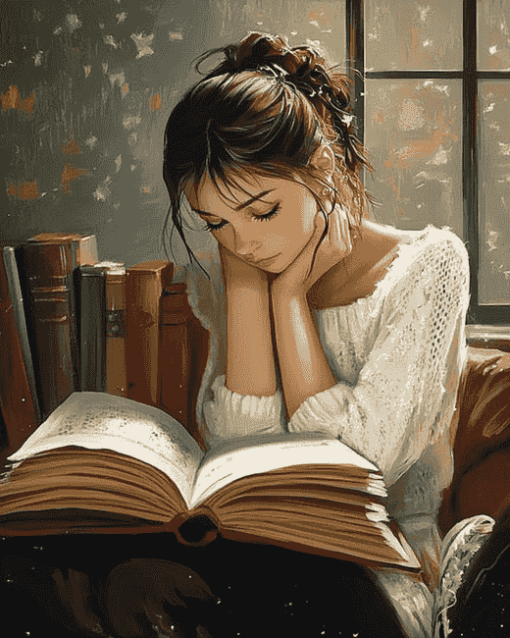 A Girl Reading Diamond Painting