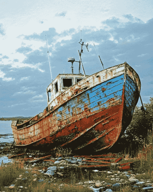 Abandoned Fishing Vessel Diamond Painting