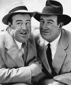 Abbot And Costello Black And White Diamond Painting