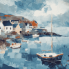 Abstract Aberdovey Boat Scene Diamond Painting