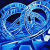 Abstract Blue Roller Coaster Diamond Painting