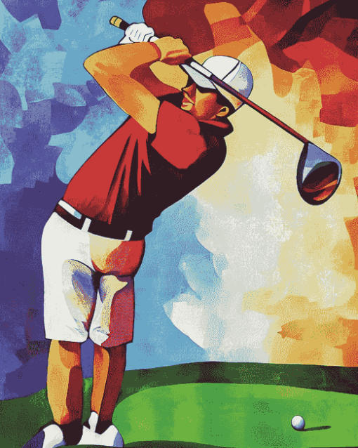 Abstract Golf Player Diamond Painting