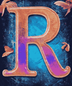 Abstract Letter R Monogram Diamond Painting