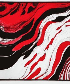 Abstract Red and White Diamond Painting