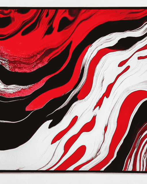 Abstract Red and White Diamond Painting