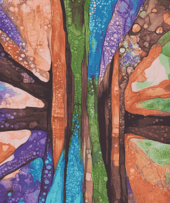 Abstract Sequoia Forest Diamond Painting