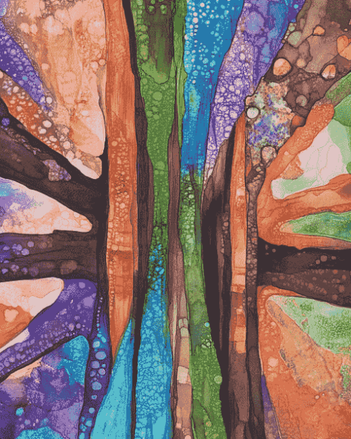 Abstract Sequoia Forest Diamond Painting