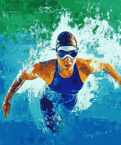 Abstract Swimmer Art Diamond Painting