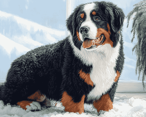 Adorable Bernese Mountain Puppies Diamond Painting