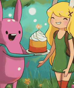 Adventure Time Fionna and Cake Animation Diamond Painting