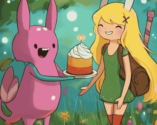 Adventure Time Fionna and Cake Animation Diamond Painting