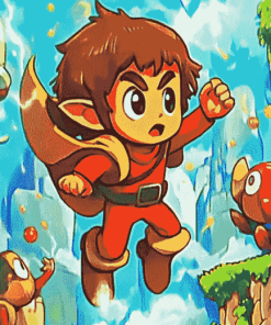 Aesthetic Alex Kidd Animations Diamond Painting