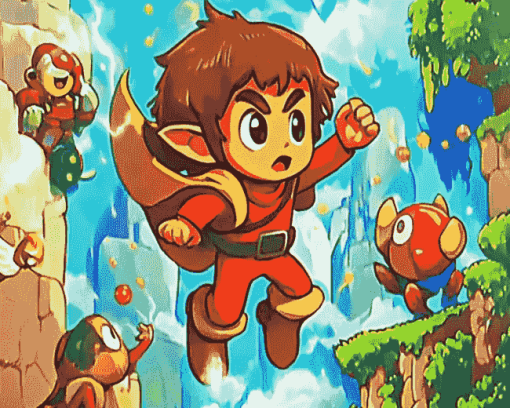 Aesthetic Alex Kidd Animations Diamond Painting