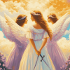 Aesthetic Angelic Sisters in Heaven Diamond Painting