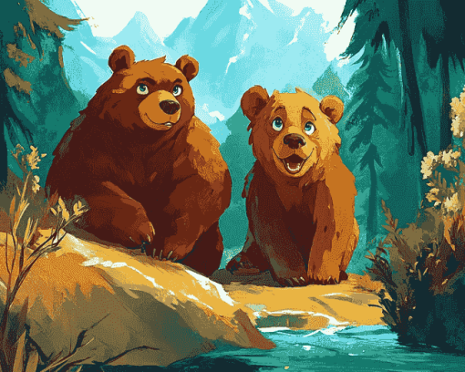 Aesthetic Animated Bears Diamond Painting