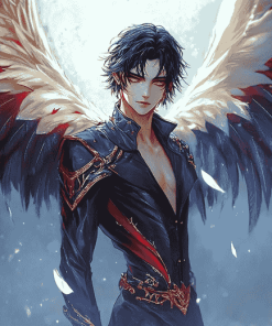 Aesthetic Anime Male Angel Diamond Painting