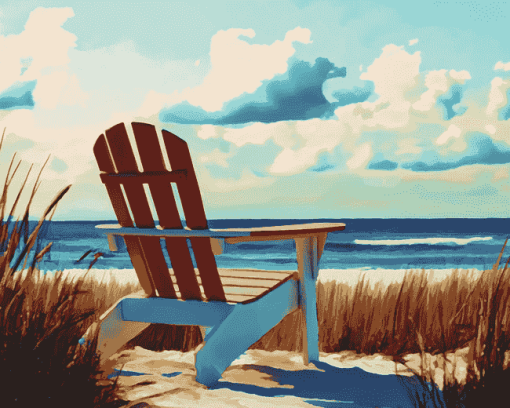 Aesthetic Beach Adirondack Chair Diamond Painting