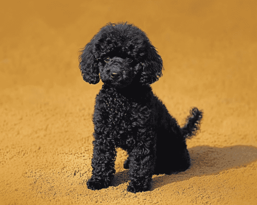 Aesthetic Black Poodle Puppy Diamond Painting