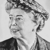 Aesthetic Black and White Eleanor Roosevelt Diamond Painting