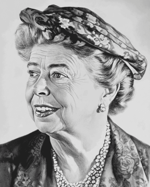 Aesthetic Black and White Eleanor Roosevelt Diamond Painting