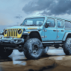 Aesthetic Blue Jeep Diamond Painting