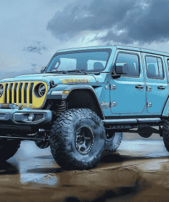 Aesthetic Blue Jeep Diamond Painting