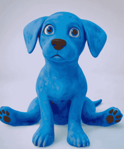 Aesthetic Blue Puppy Diamond Painting