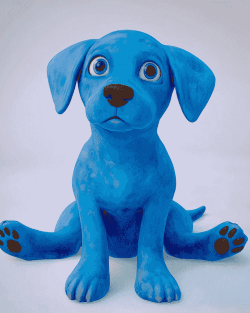 Aesthetic Blue Puppy Diamond Painting