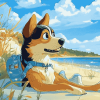 Aesthetic Bluey Beach Scene Diamond Painting