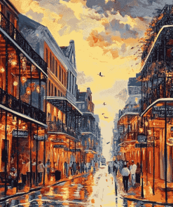 Aesthetic Bourbon Cityscape Diamond Painting