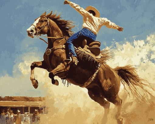 Aesthetic Bucking Bronco Diamond Painting