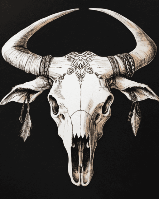 Aesthetic Bull Skull Diamond Painting