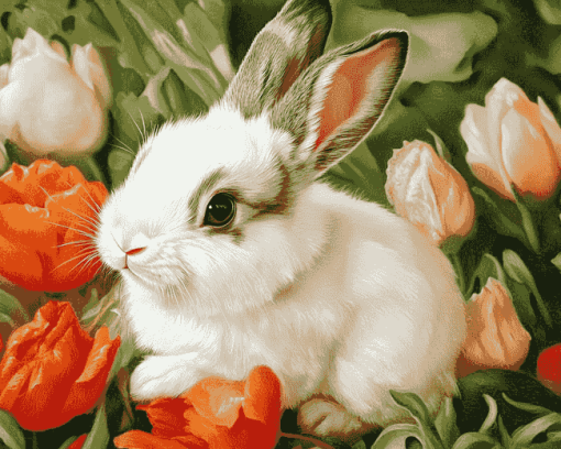 Aesthetic Bunny Art Diamond Painting