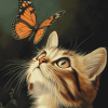 Aesthetic Butterfly on Cat Diamond Painting