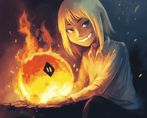 Aesthetic Calcifer Anime Diamond Painting