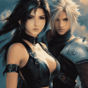 Aesthetic Cloud and Tifa Anime Diamond Painting