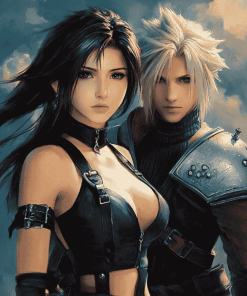 Aesthetic Cloud and Tifa Anime Diamond Painting