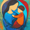 Aesthetic Colorful Mother and Son Diamond Painting