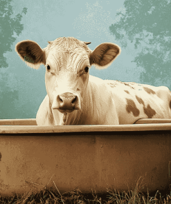 Aesthetic Cow Bathtub Diamond Painting