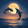 Aesthetic Dolphins Moonlight Diamond Painting