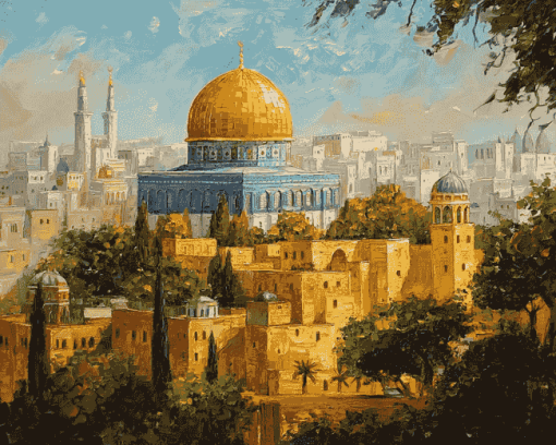 Aesthetic Dome Of The Rock Diamond Painting